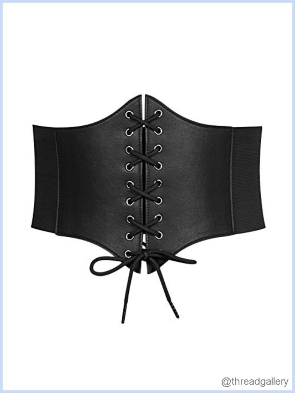 Faux Leather Tied Waspie Belt Lace-Up Cinch Elastic Waist Corset Belt